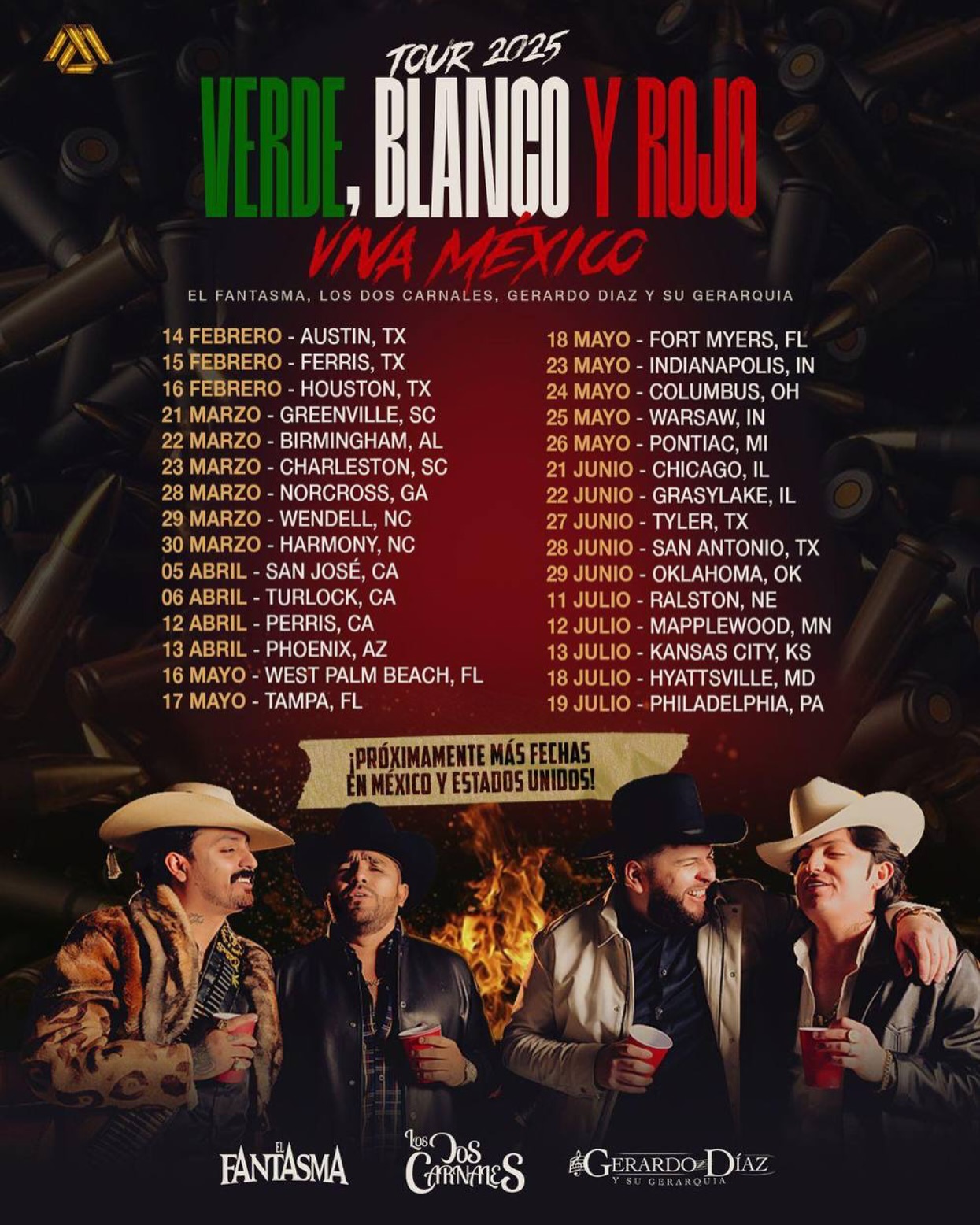 El Fantasma Verde, blanco y rojo.. Viva México Tour Poster